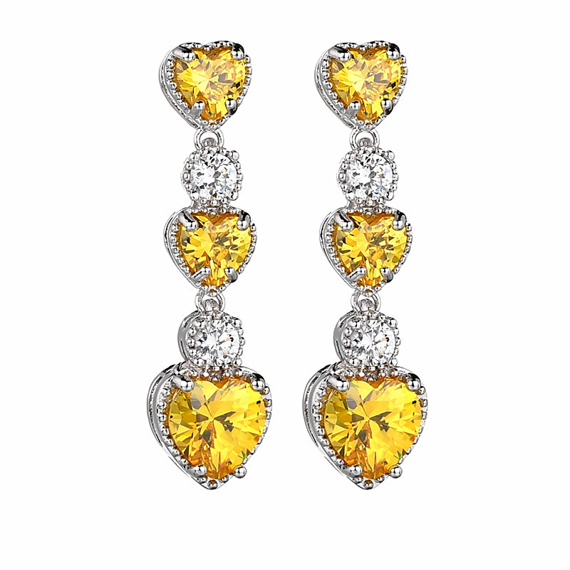 Love earrings copper inlaid AAA grade Zircon crystal Korean fashion earrings 925 sterling silver earpin manufacturers direct sales