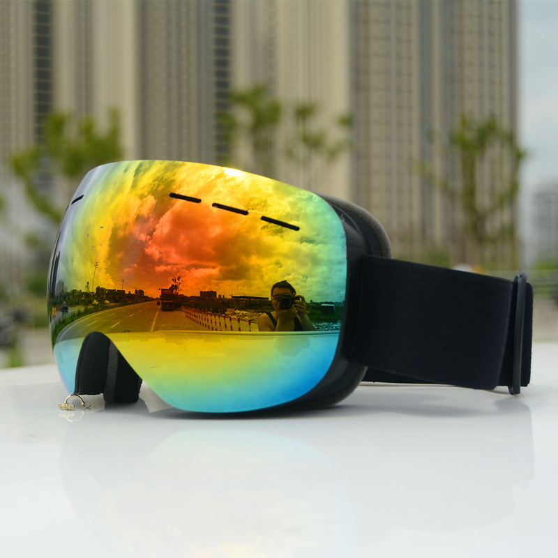 Adult ski goggles Large spherical glasses Cocker goggles /HX06 double layer anti-fog Application Scenario