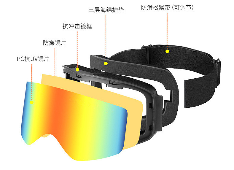Cylindrical true film ski glasses REVO double layer anti fog goggles snow goggles Application Scenario