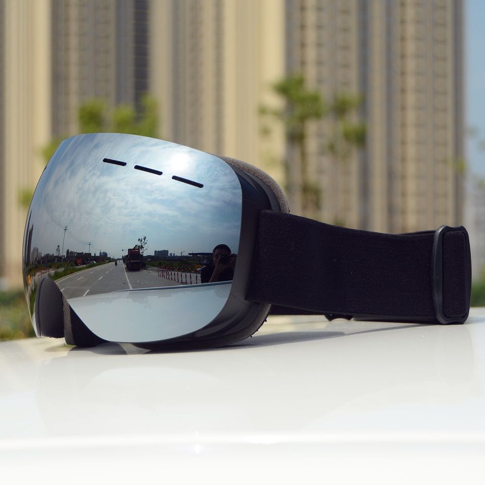 Adult ski goggles Large spherical glasses Cocker goggles /HX06 double layer anti-fog details Picture