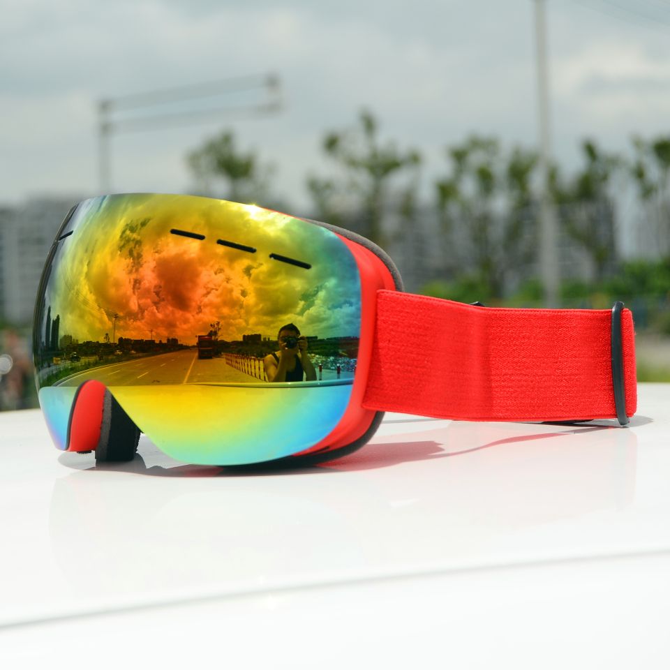 Adult ski goggles Large spherical glasses Cocker goggles /HX06 double layer anti-fog full figure