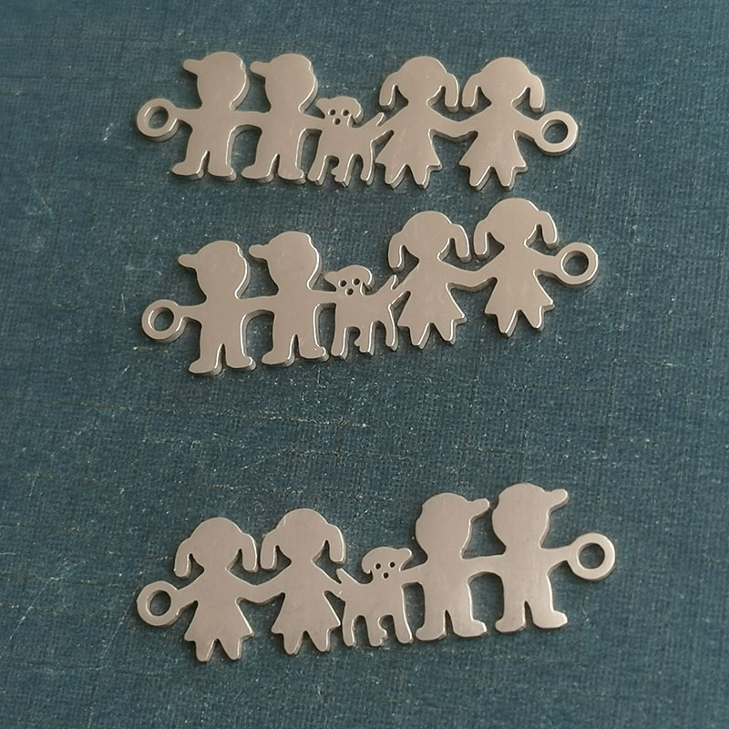 Cross-border family series bracelet two boys two girls titanium steel pendant stainless steel pendant wholesale