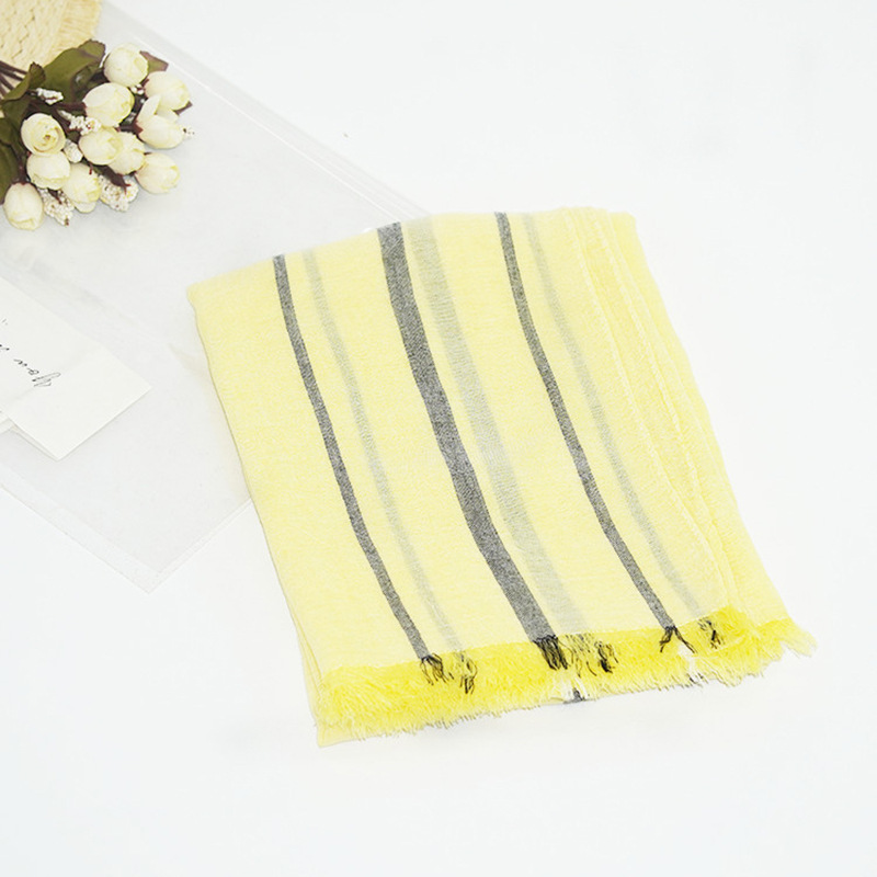 Spring/Summer Korean Version Simple Vertical Stripe Sun Protection Cape Lengthened Enhanced Decorative Cotton Scarf Specification drawing