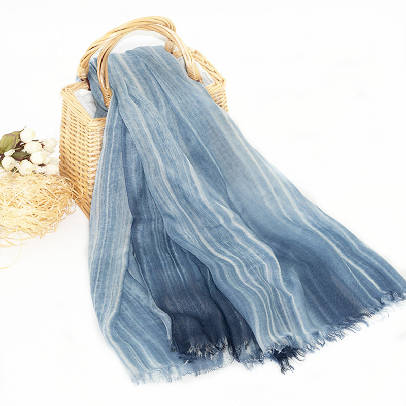 The new fashion colorful scarf spring, summer and autumn thin suntan cotton silk scarf is simple and moderate ethnic style cape thumbnail