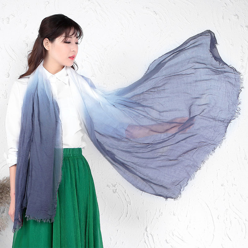Japanese Simple Gradient Scarf Spring And Autumn Thin Modal Scarf Seaside Sun Protection Beach Towel 2022 Fashion Fringe Scarf