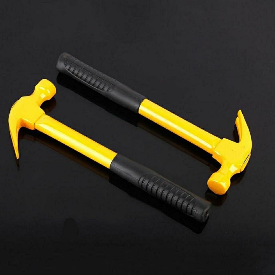 Steel pipe handle claw hammer 250g 500g 750g hammer hammer hammer yellow steel pipe claw hammer yellow iron handle hammer iron wholesale claw hammer steel pipe handle shockproof handle thumbnail