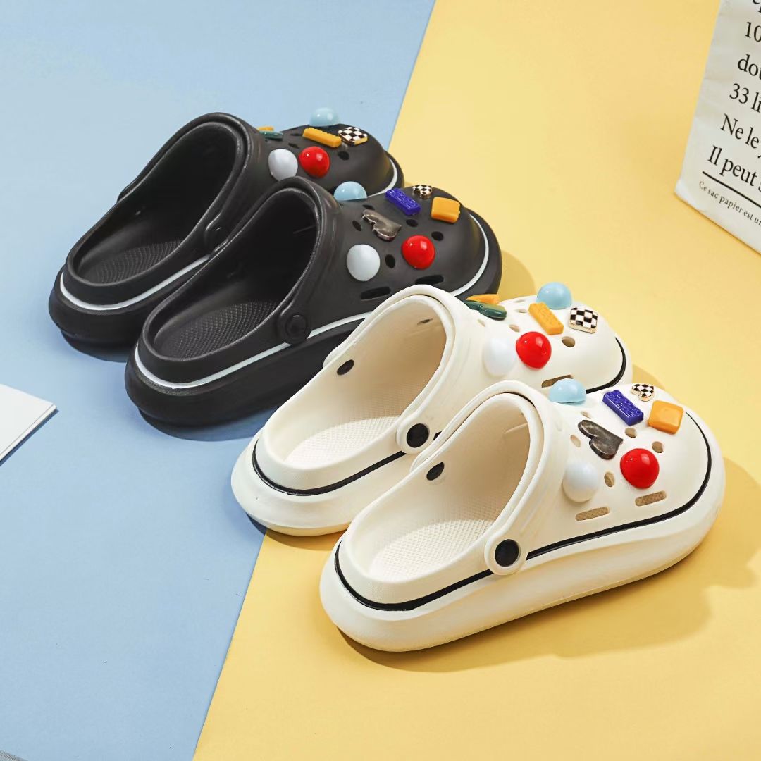 Crocs women wear 2022 summer new beach outdoor sandals thick soles two wear bag head half slippers summer