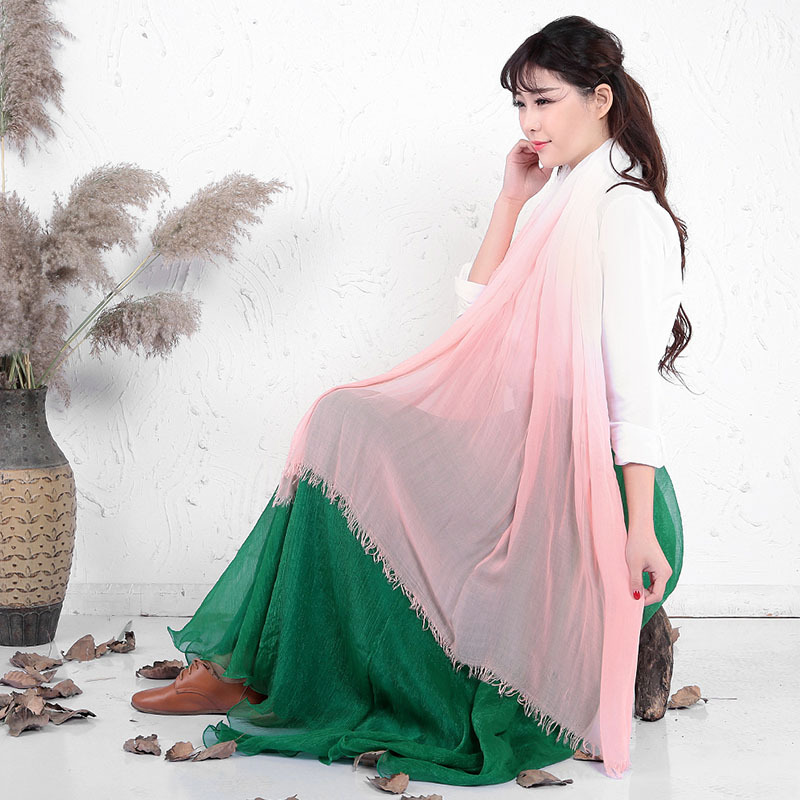 Japanese Simple Gradient Scarf Spring And Autumn Thin Modal Scarf Seaside Sun Protection Beach Towel 2022 Fashion Fringe Scarf details Picture
