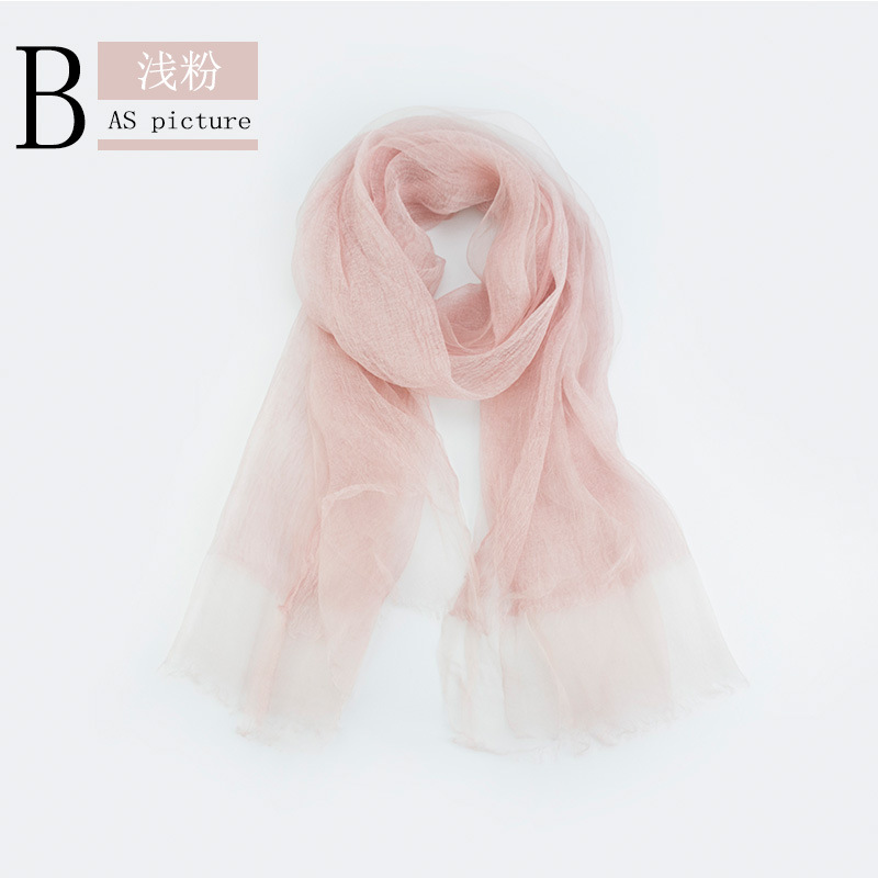 Spring/Summer Thin Silk Scarf Retro Fold Solid Color Silk Scarf Soft Breathable Double Decorative Cape Specification drawing