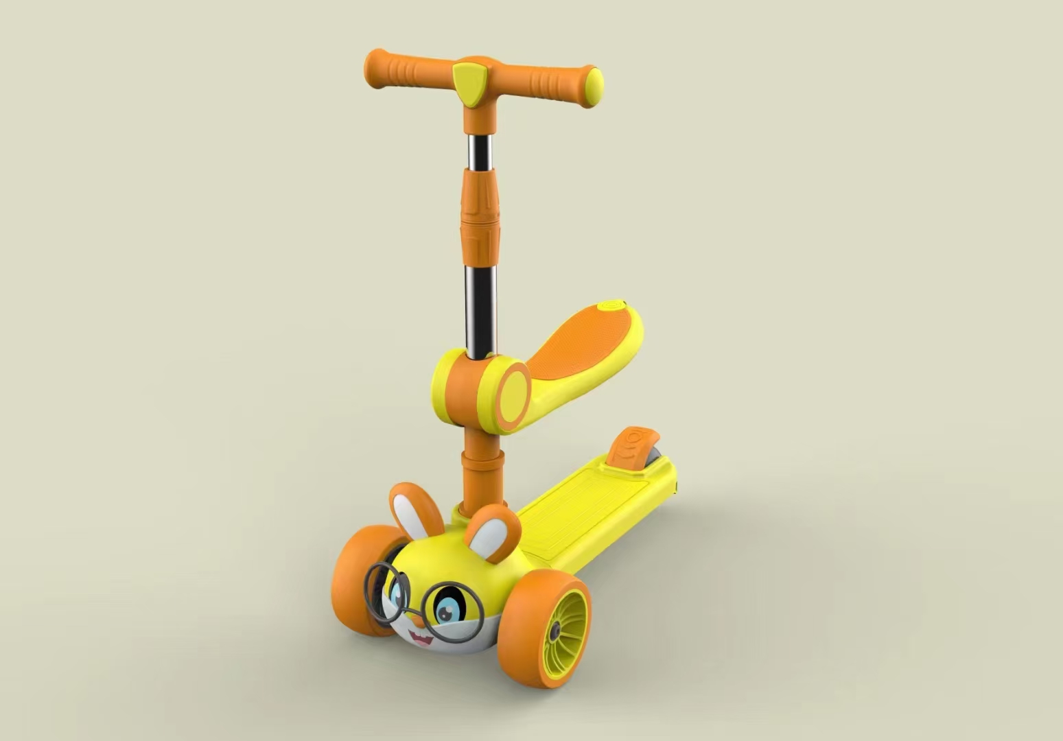 Step cloud new children's scooter rabbit with seat scooter wheels with lights and music