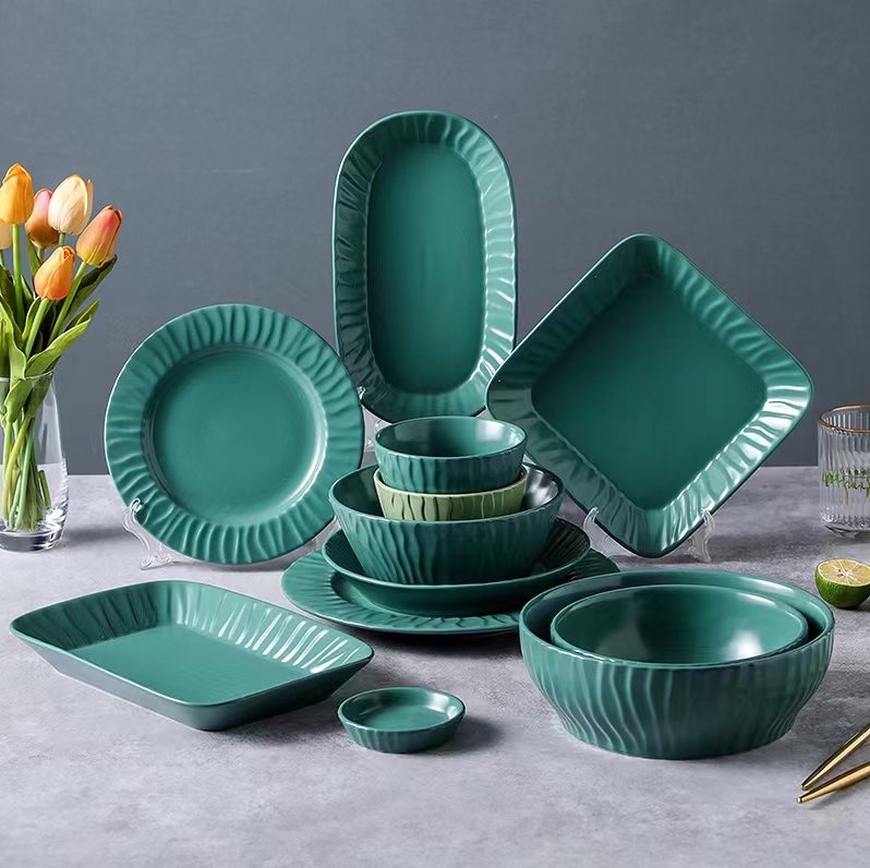 Wood Grain Ceramic Tableware Classic High Temperature Porcelain Light Luxury And Elegant Quality Choice Specification drawing