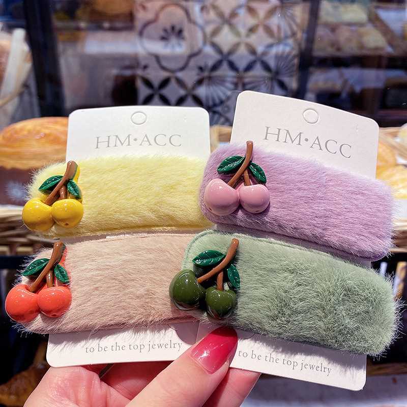 Bb Clip 37 Children's Hair Clip Colorful Cartoon Plush Hair Clip Headdress Cute Baby Bb Clip Princess Bangs Hair Clip Item Picture
