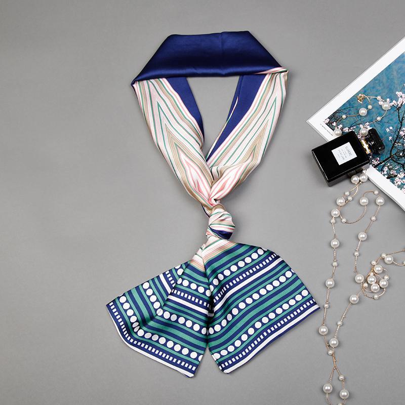Spring And Autumn Long Small Silk Scarf Decoration With South Korea Narrow Ribbon Spring Style Scarf Scarf Female Thin Senior Lansika Deer 🦌 Specification drawing
