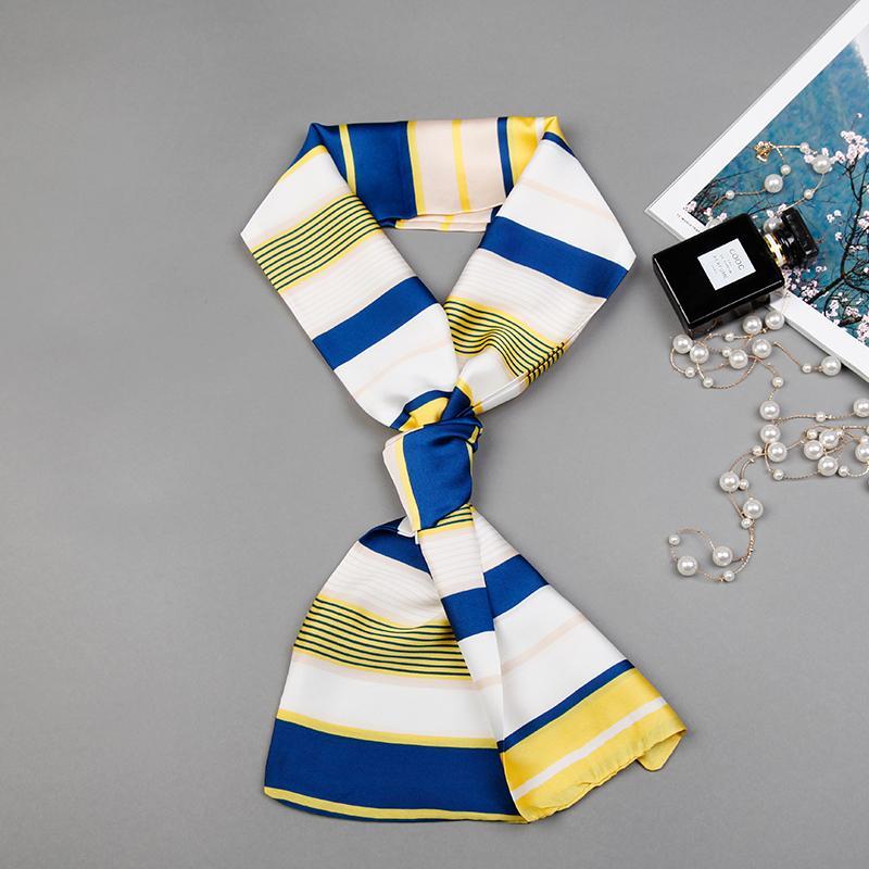 Spring And Autumn Long Small Silk Scarf Decoration With South Korea Narrow Ribbon Spring Style Scarf Scarf Female Thin Red Polka Dot Stripes Application Scenario