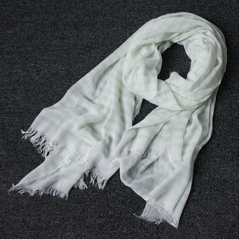 Spring New Cotton And Linen Scarf Day Thin Striped Shawl Clothing With Women's Scarf Sun Protection Shawl Specification drawing