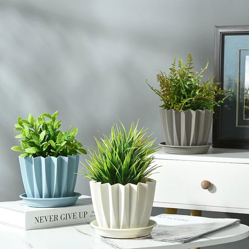 Creative Pot Green Plant Pot Indoor Flowers Green Plant Long Rattan Big Leaf Basin Four Seasons Evergreen Water Soil Cultivation Office Living Room Green Basket details Picture