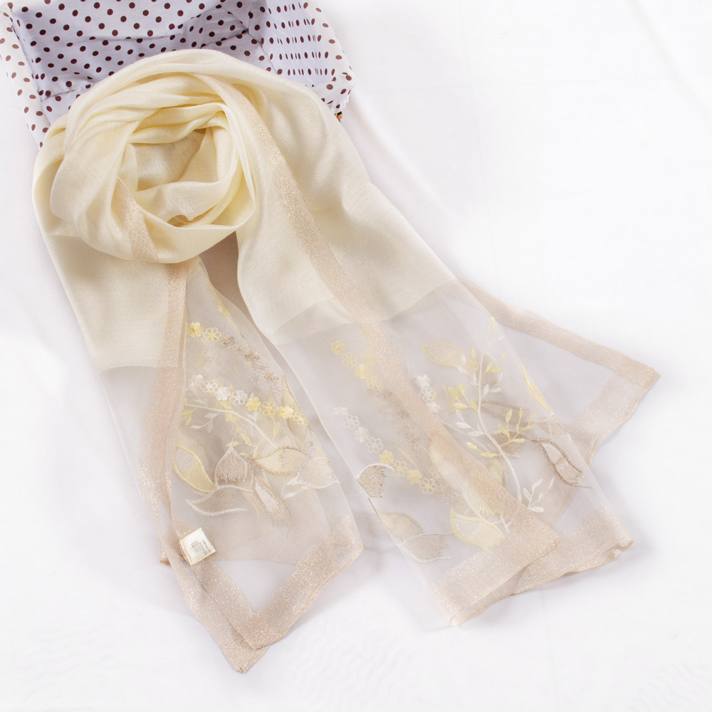 Spring and autumn thin mulberry silk silk scarf temperament easy to build decorative sunscreen shawl thumbnail