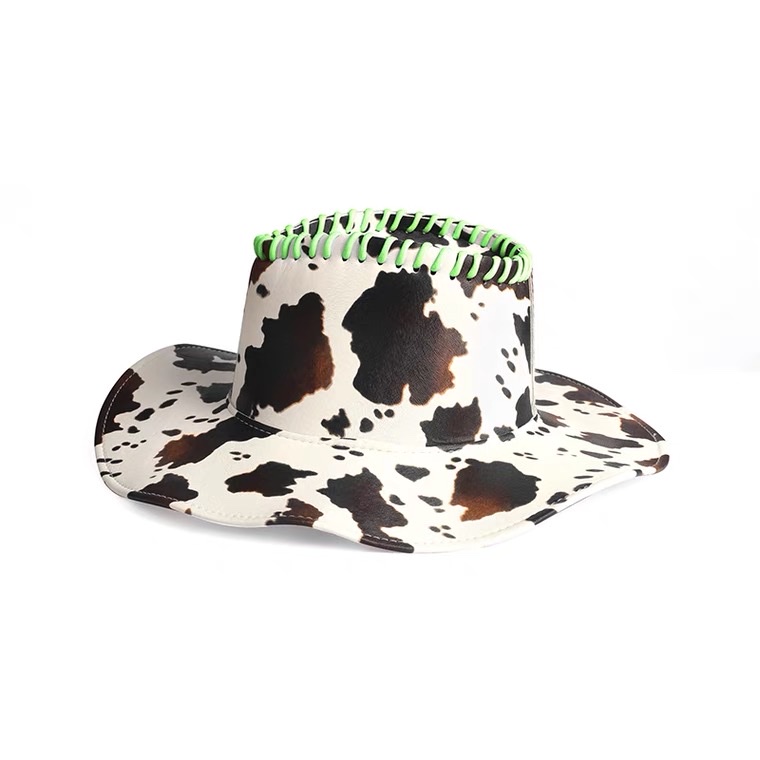 Internet Celebrity Milk Print Cowboy Hat, 4 Colors, Orange, Pink, Green, Yellow Application Scenario