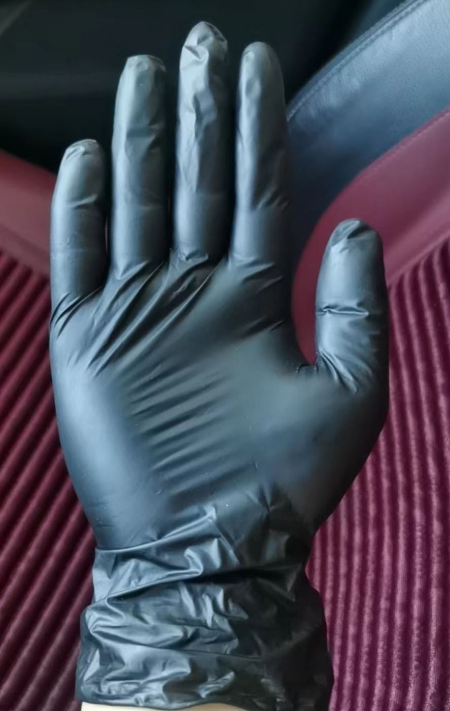 Black PVC compound green gloves thumbnail
