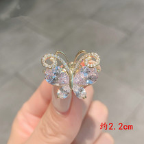Cocoon into butterfly crystal brooch niche design anti-slip buckle butterfly collar pin women's coat fixed clothing accessories