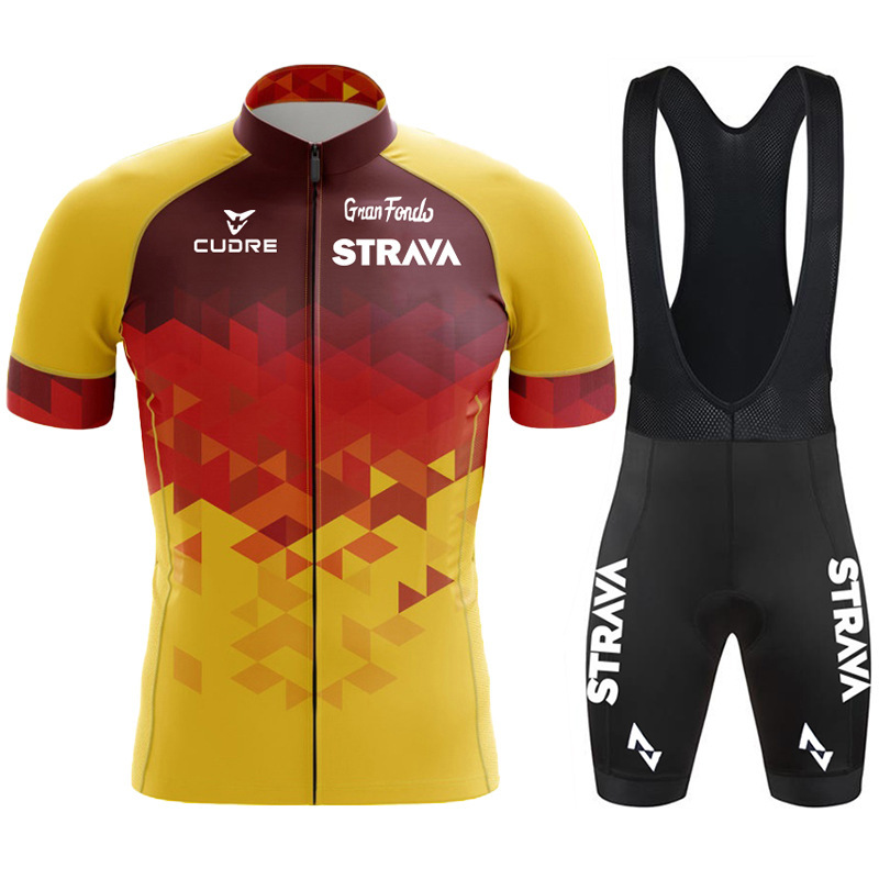 Strava Tour de France short sleeved cycling suit for sweats and moisture absorbent cycling events Item Picture