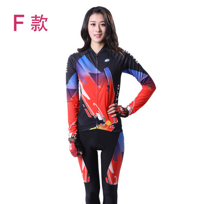 Cycling clothes women summer long sleeve set spring and autumn mountain bike women cycling clothes trousers cycling anti sun equipment Specification drawing