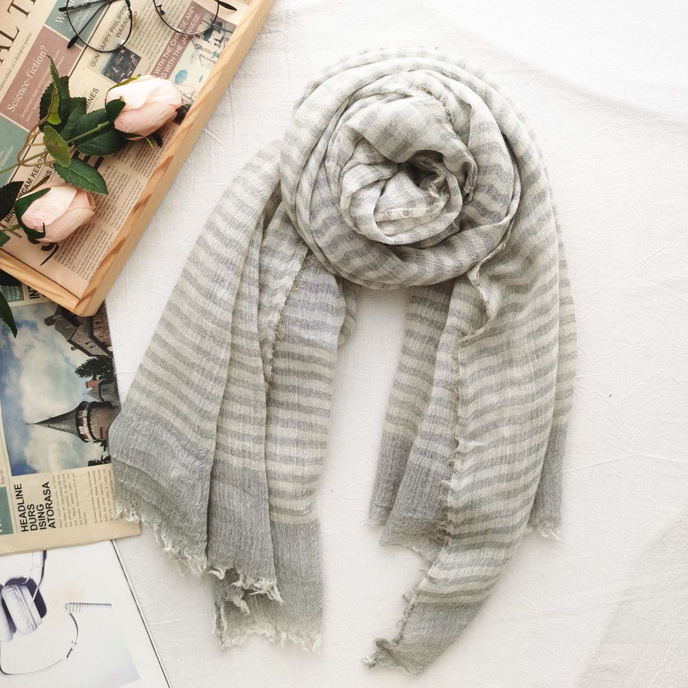 Foreign trade wool scarf pinstripe scarf lady autumn and winter is ladylike style artistic shawl 200*90cm/130g thumbnail