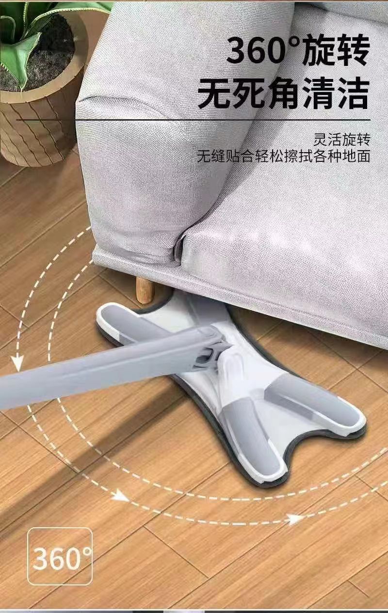 Model X hands-free flat mop Toilet imitation hand wringing wet with water absorbent bathroom floor lazy mop details Picture