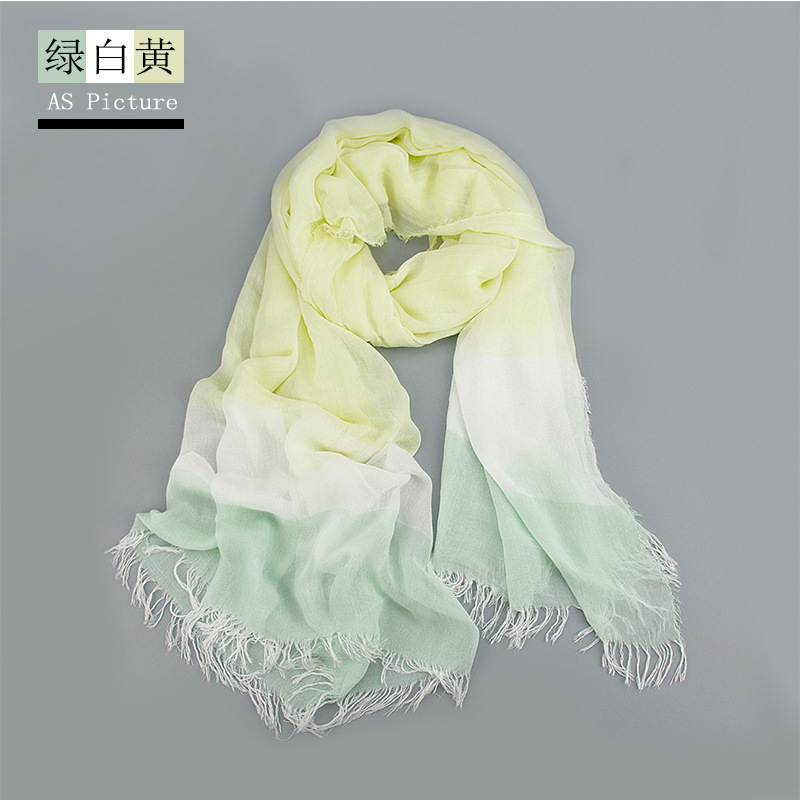 Japanese simple gradient scarf Spring autumn Thin Model Modal scarf Sun Protection Beach Towel 2022 Fashion fringe scarf 200*100cm/120g thumbnail