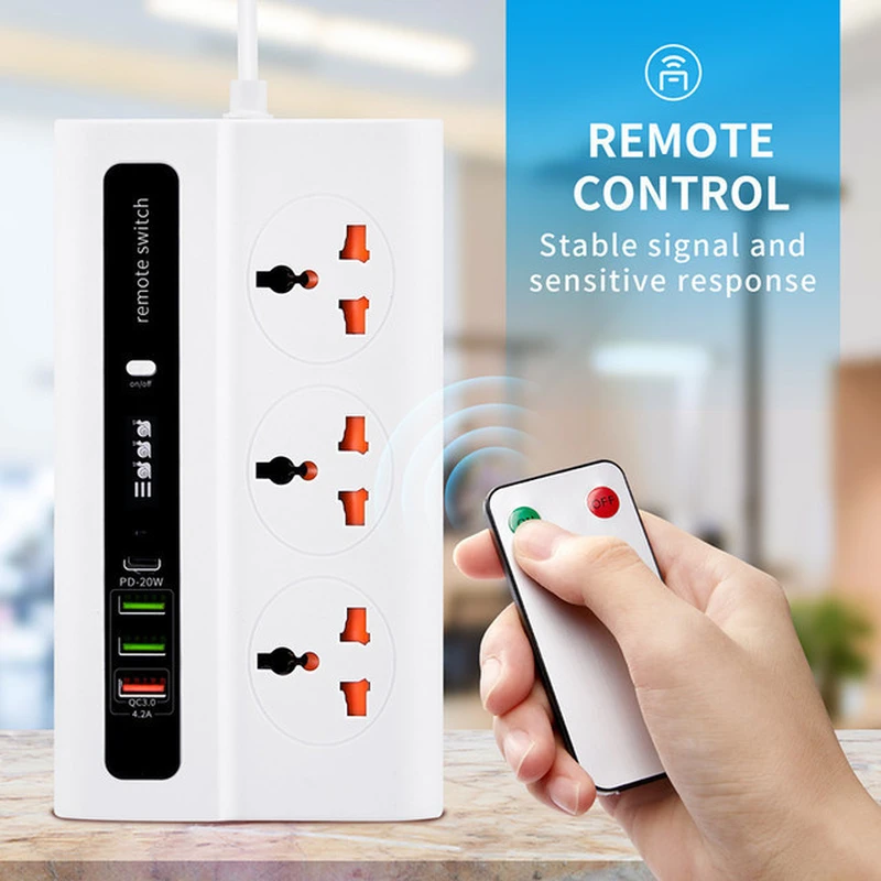 Remote Control Can Control The Switch 4Usb Pd20w Fast Charge +Qc3.0 Dual Fast Charge
