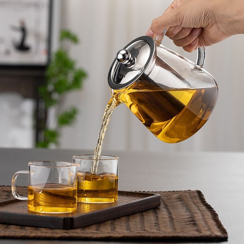 Glass tea kettle tea set domestic scented tea kettle high temperature resistant thickening heat resistant filter kettle kettle