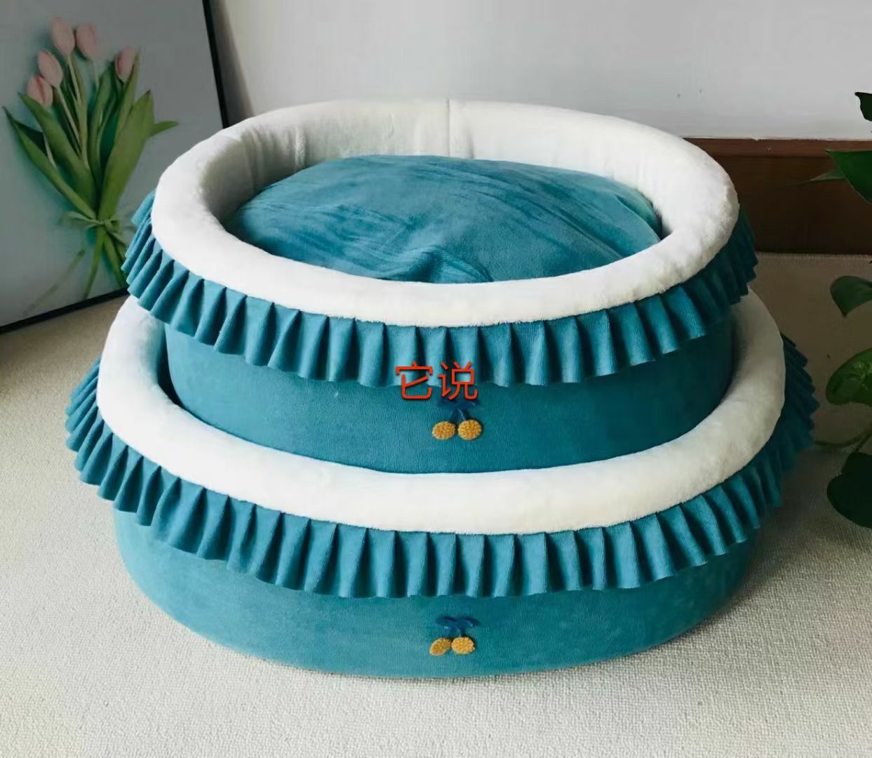 Pet products Flower Basket Nest Warm nest Pretty Lace Round nest A wide variety of monochrome and fancy nest