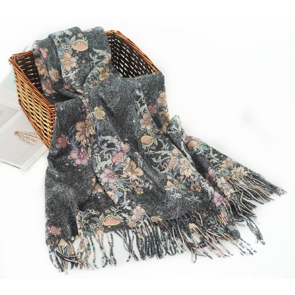 Autumn And Winter 2022 New Tie-Dyed Four-Leaf Clover Shawl Scarf Multi-Color Warm Leopard Print Fashion Scarf