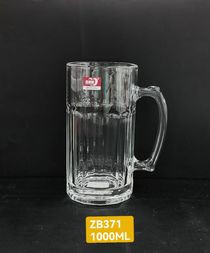 ZB371 Large capacity glass handle cup beer glass 1000ML
