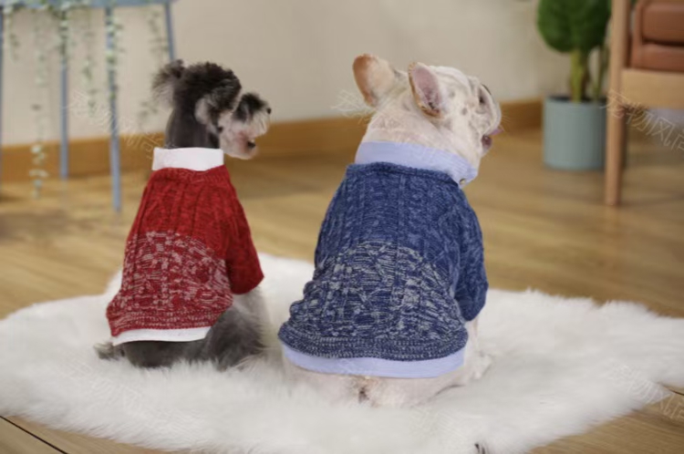 Pet supplies Clothing Pet autumn and winter clothing Pet new fall clothing pet baby sweater shirt collar sweater