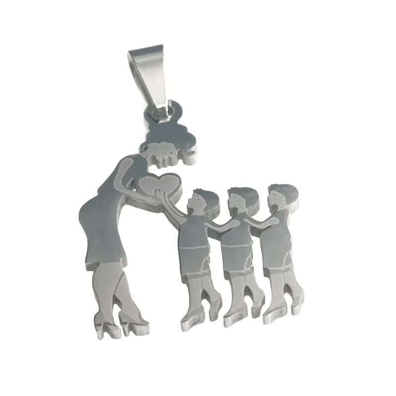 Cross-border family series necklace family of four mothers + three boys pendant stainless steel pendant jewelry wholesale thumbnail