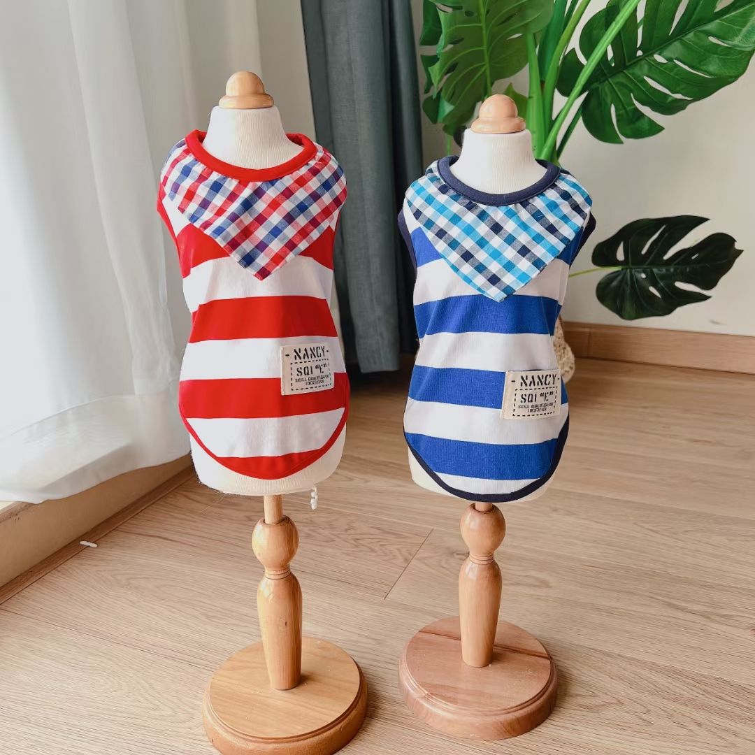 Striped pet shirt
【 Complete size, pure cotton 】
Here it is, a great T-shirt style to wear all year round