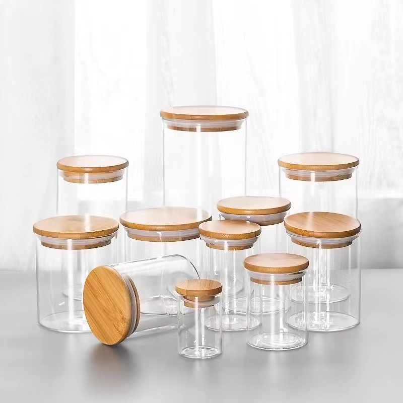Tea canister sealed canister Food grade kitchen cereal grain storage box storage canister with lid glass bottle storage canister