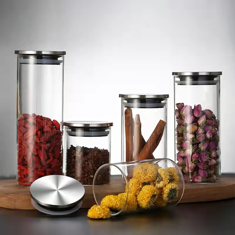 Home home glass sealed tank Food grade tea and tangerine peel storage tank with cover storage tank grain storage tank storage bottle