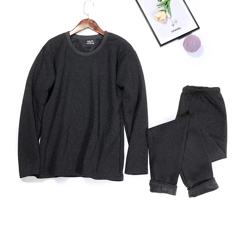 Cationic Men's And Women's Fleece Thickened Thermal Underwear Set details Picture