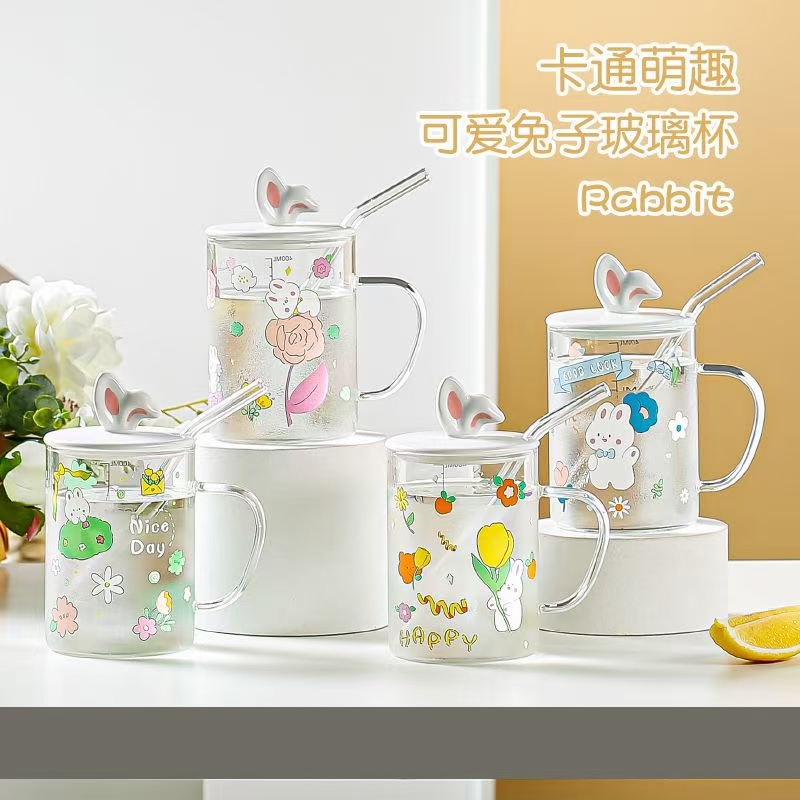 glass cup lovely rabbit (contact me with specific price) thumbnail