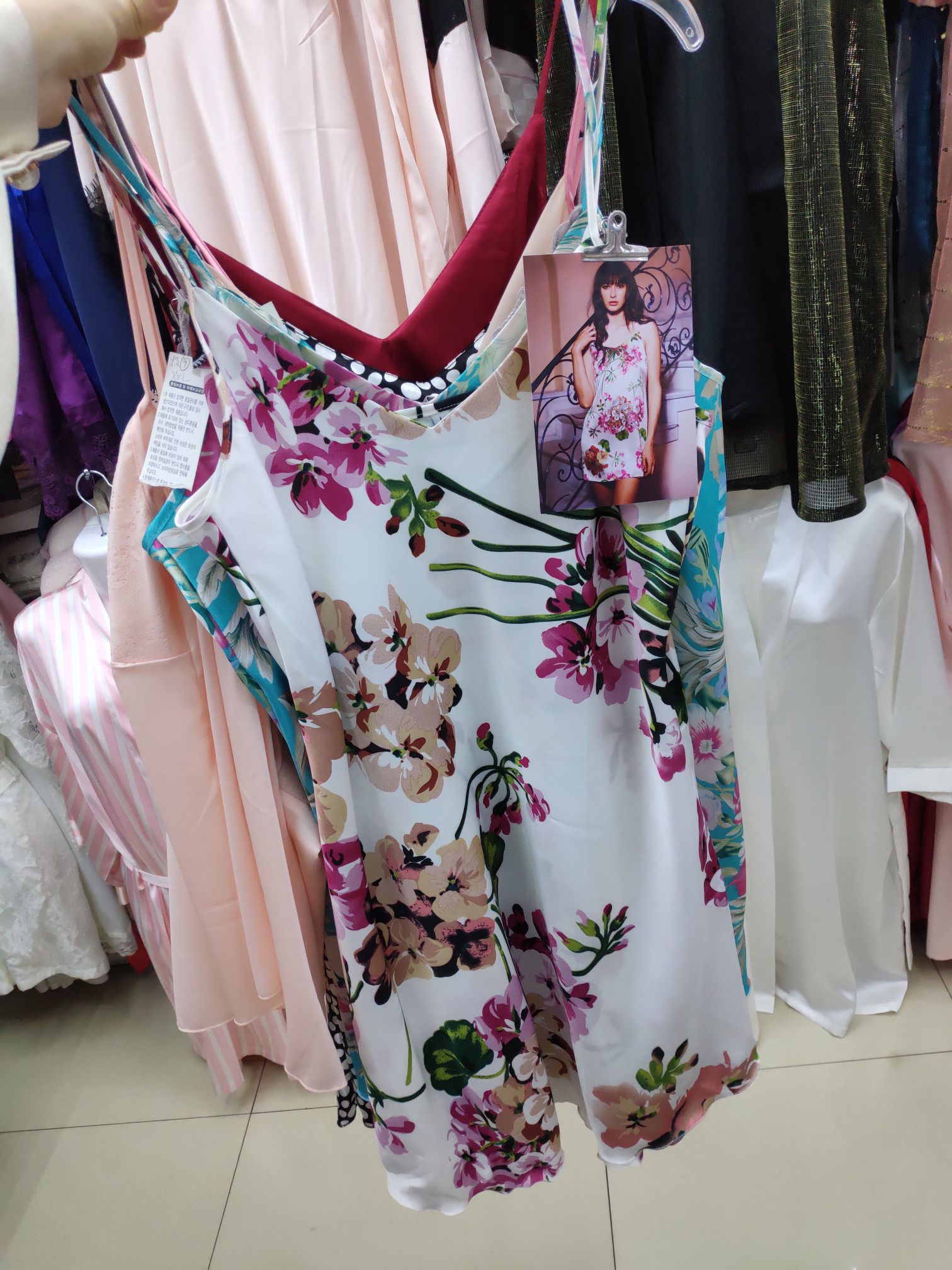 foreign trade silk flower leopard pajamas with skirt