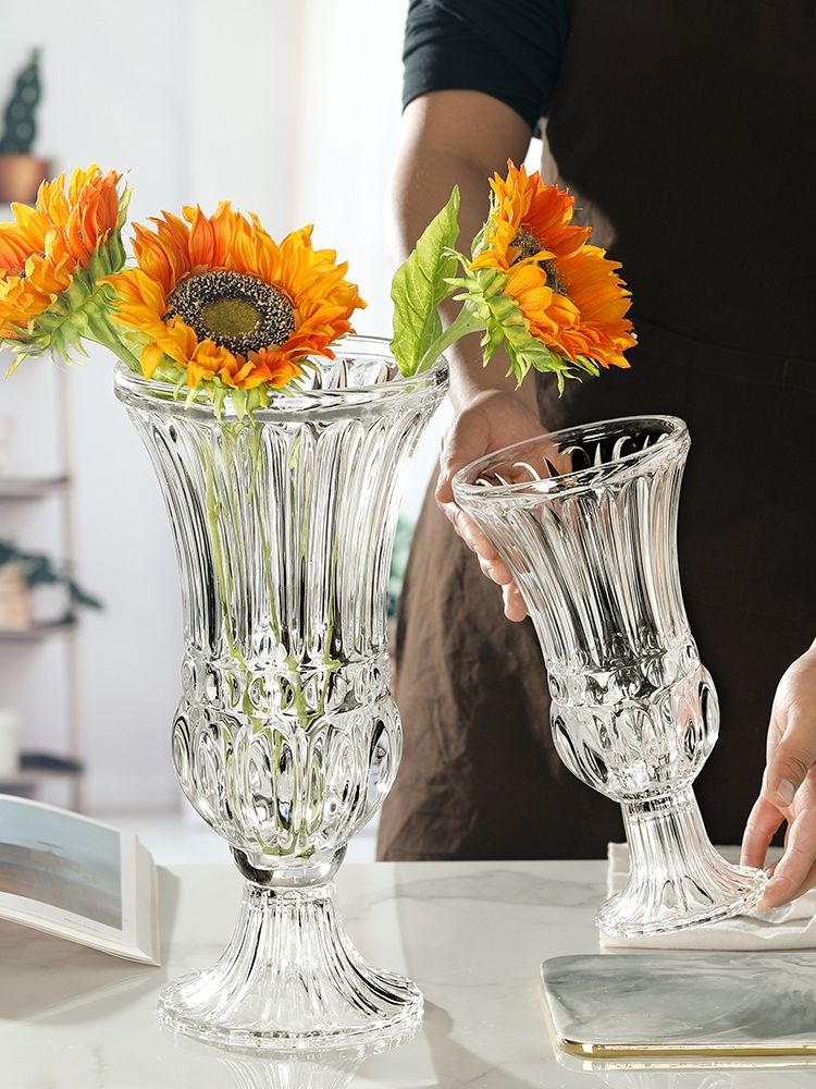 Simple light luxury glass vase living room TV cabinet hydroponic flower arrangement between the sample soft decoration thumbnail