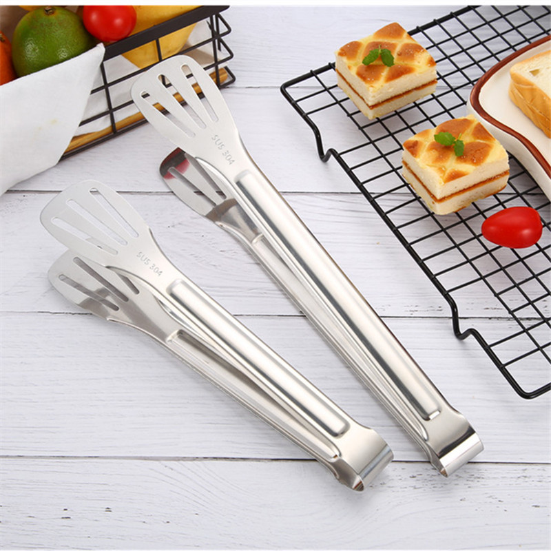 304 410 Stainless Steel Food Clip Bread clip Kitchen Tools Fried BBQ Meatball food clip steamed bun Dish clip thumbnail