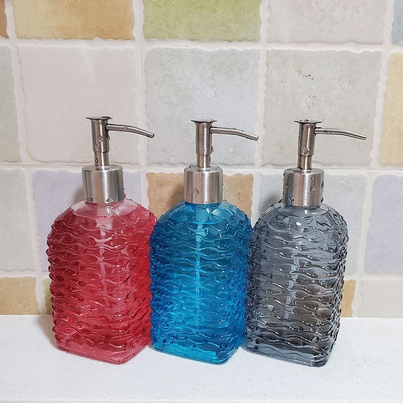 Glass hand sanitizer bottle pressure pump shampoo conditioner separate bottle European body wash bottle pressure cosmetic bottle