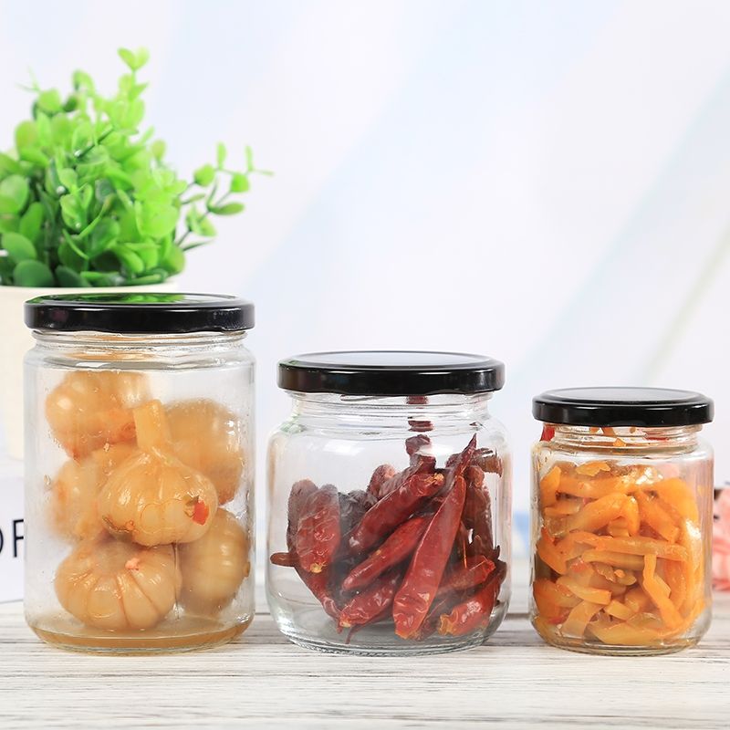Food grade glass bottle canned bottle large capacity honey bottle tomato sauce bottle kitchen storage seal