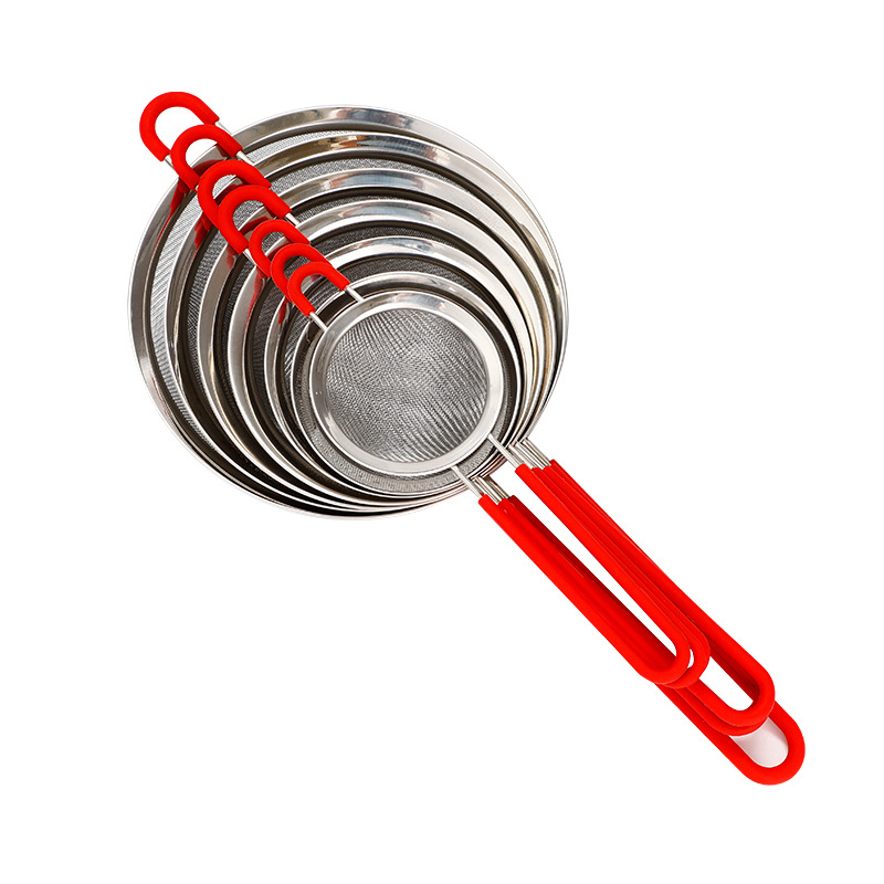 Household Hand-held Flour sieve Stainless Steel Baking Fine Sieve cocoa Matcha Powder Strainer Sieve flour powder Sugar sieve