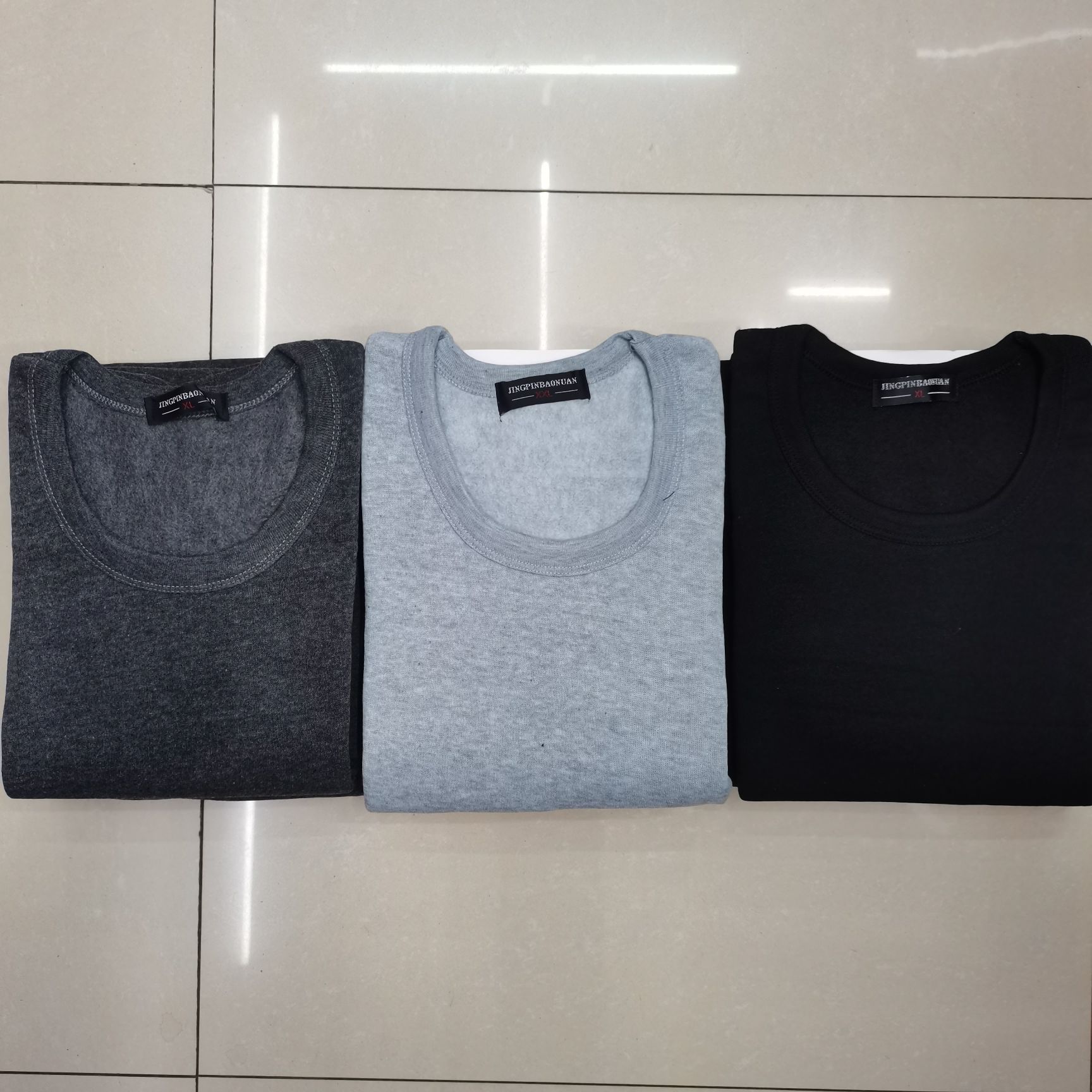 Foreign Trade Men's Autumn And Winter Pulled Hair Thermal Underwear Set Natural Constant Temperature Lock Heat Application Scenario