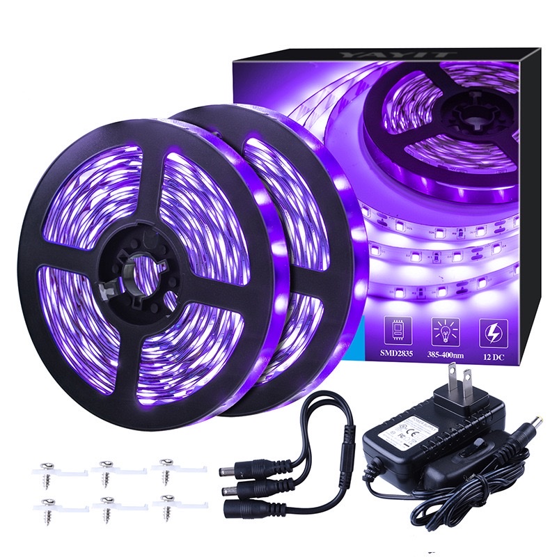 Amazon Cross Border LED UV purple light black light with 2835 low voltage 12V 60 light bare board soft light strip fluorescent party