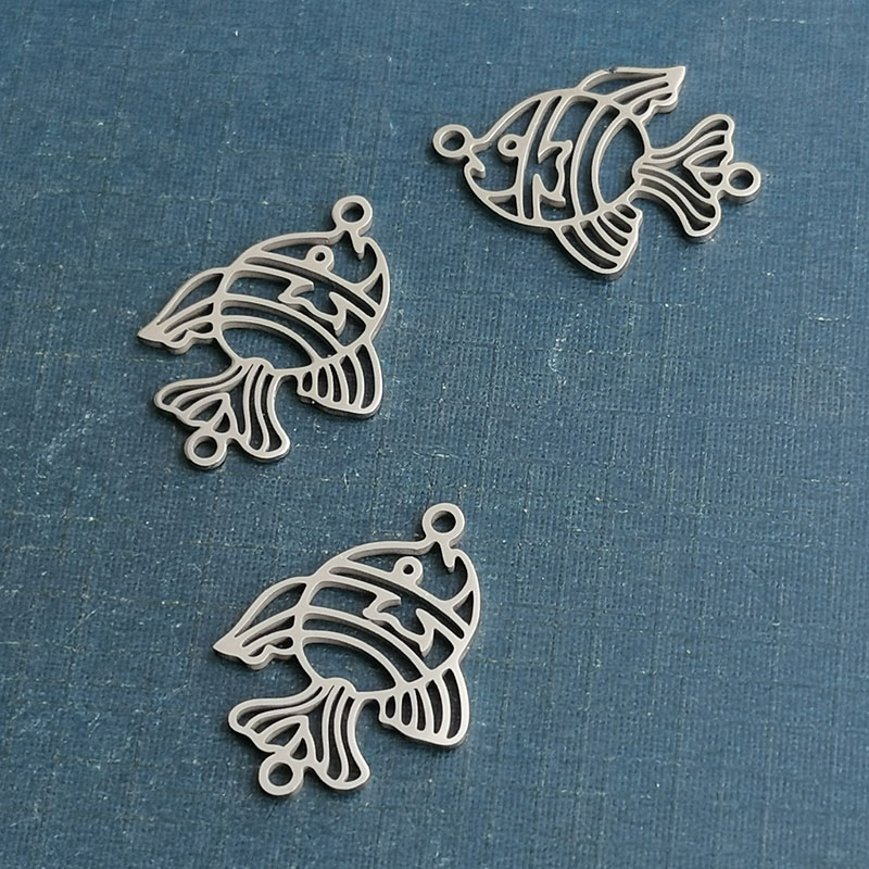 New fashion brand titanium steel bracelet pendant men personality hip hop fish diy jewelry accessories